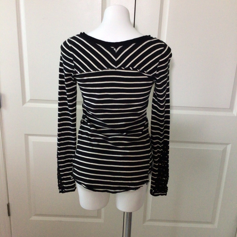 Free People Black & White stripe shirt - Picture 3 of 9